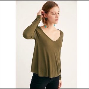 Free People Long Sleeve Rock The Boat Tee Size L